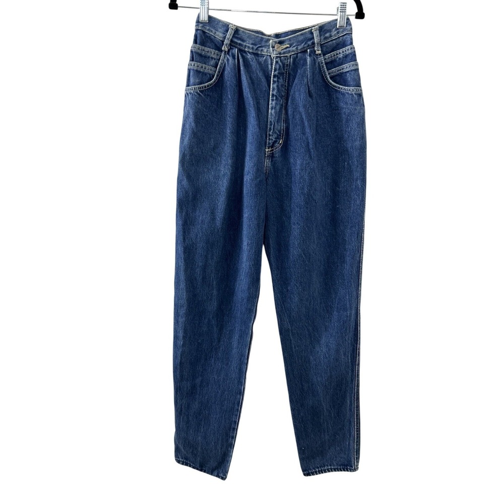 Gitano Cotton Denim Jeans 10L Blue High Waisted‎ Pleated Tapered 90s Mom Grunge